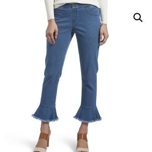 Zeza B Ruffle Hem Denim Skimmer